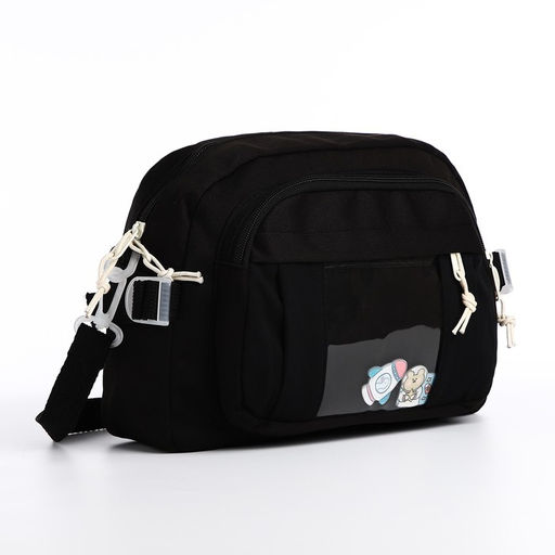 Сумка молодёжная на молнии, цвет чёрный - Simaland фото 3