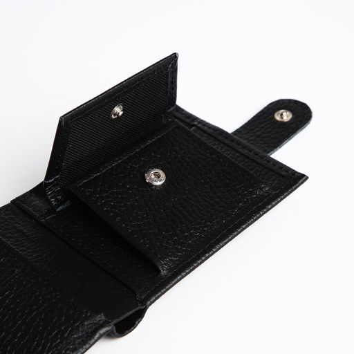 Кошелёк на кнопке, TEXTURA, цвет чёрный  фото 4