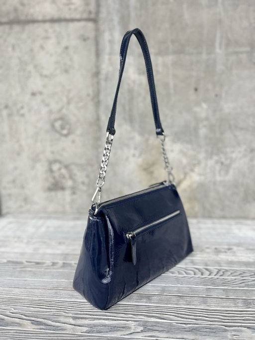 Женская лаковая сумка через плечо с тремя отделениями 8721-3 Блу - Sergio valentini фото 3