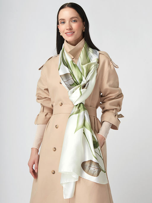 Большой, мягкий, тонкий и очень нежный двусторонний палантин с рисунком. - Tantino фото 4