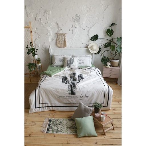 Постельное бельё Этель евро Кактус 200х217 см, 240*220 см, 50х70+3 см - 2 шт  фото 16