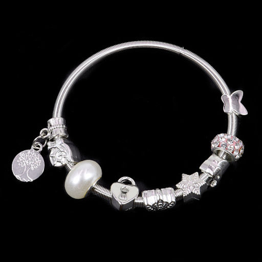 Браслет Пандора Шамбала и жемчужина с символами благополучия металл