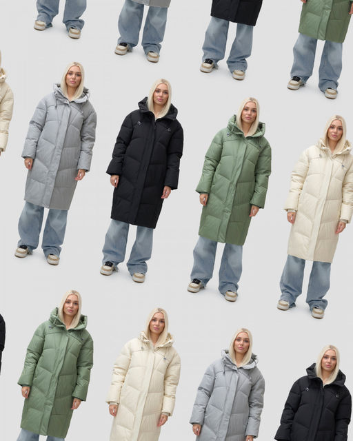 Пальто летучая мышь женское с капюшоном зимнее черного цвета 9616Ch - Mtforce фото 9