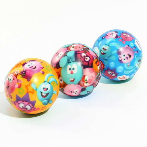 Цена за 12 шт. Мягкий мяч Смешарики «Друзья», 6,3 см, МИКС