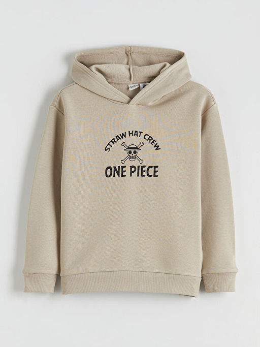 One Piece Bask?l? Erkek ?ocuk Kal?n Sweatshirt