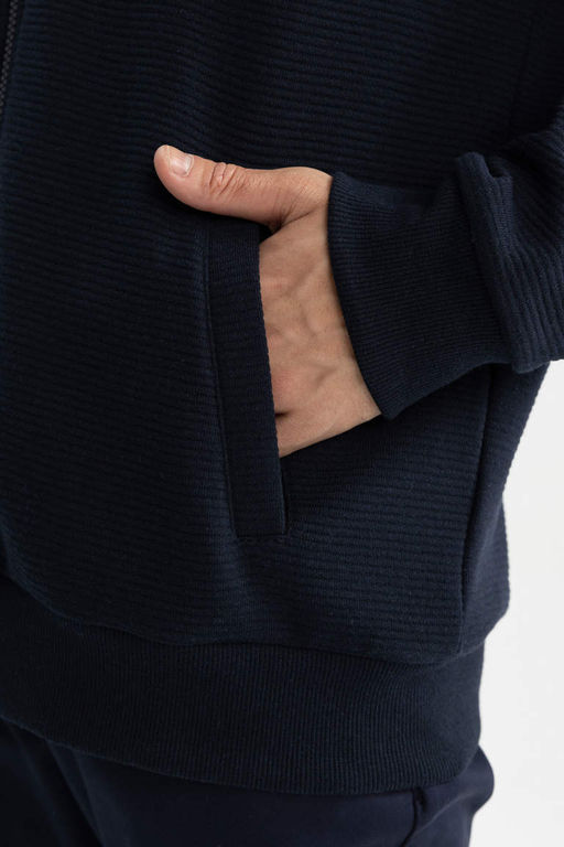 Толстовка Comfort Regular Fit с капюшоном на молнии - Defacto фото 6