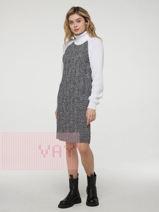 Платье женское 5232-2458. 005/293 чёрный-молоко/белый