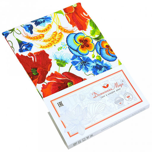 "Вышивка" Скатерть-дорожка на стол набивная 50х148см, 231г/м2, хлопок 100%, "Домашняя мода" (Россия)