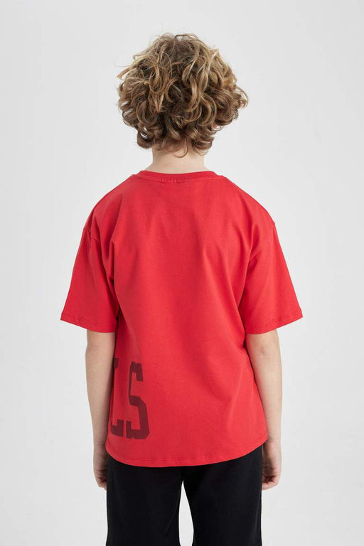 Футболка большого размера с круглым вырезом и короткими рукавами NBA Chicago Bulls для мальчиков - Defacto фото 8