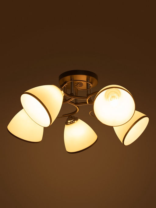 Люстра 20137/5, 5хE27, 60Вт, чёрный/белый