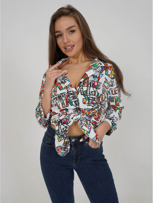 Жанетта туника женская (полоса синий) - Lovetex фото 45