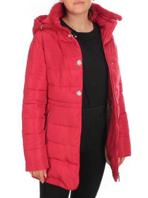 5052 RED Куртка зимняя женская (холлофайбер, отделка натуральная норка)