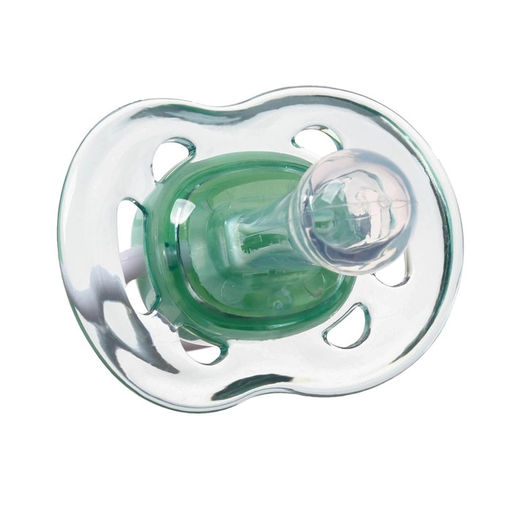 Соска - пустышка силиконовая классическая M&B, от 6 мес., с колпачком, зеленый