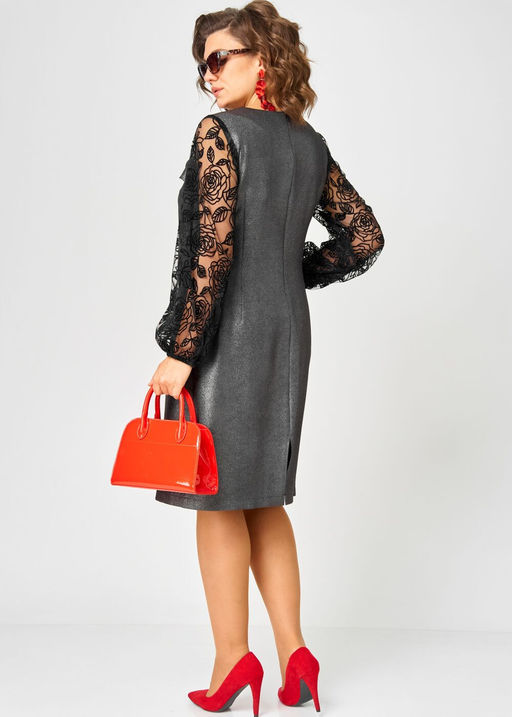 Платье EVA GRANT 7284С графит+черный