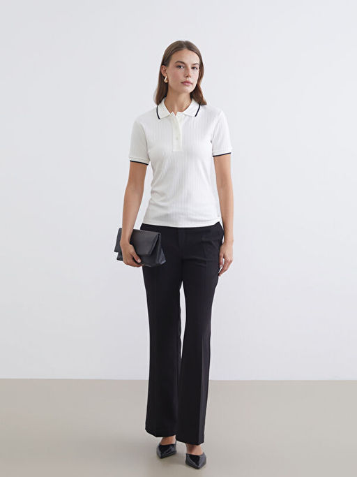 Polo Yaka Fitilli Kad?n Ti??rt