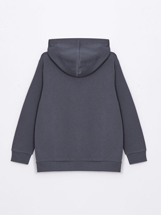 Bask?l? Uzun Kollu Erkek ?ocuk Hoodie ve E?ofman Alt? - Waikiki фото 3