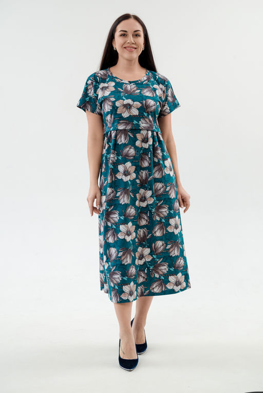 Платье женское из кулирки Миранда изумруд макси - Амадэль фото 9