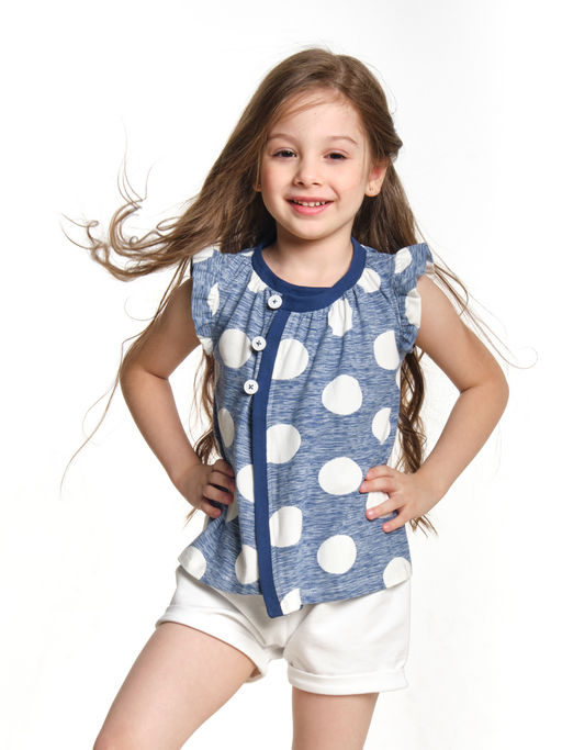 Футболка для девочки UD 1633 горох - Mini maxi фото 5