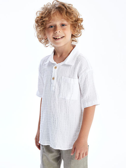 K?sa Kollu Cepli Erkek ?ocuk G?mlek