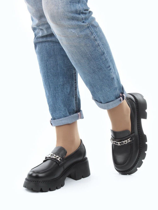 03-5939 BLACK Лоферы женские (натуральная кожа) - Фабричный китай фото 4
