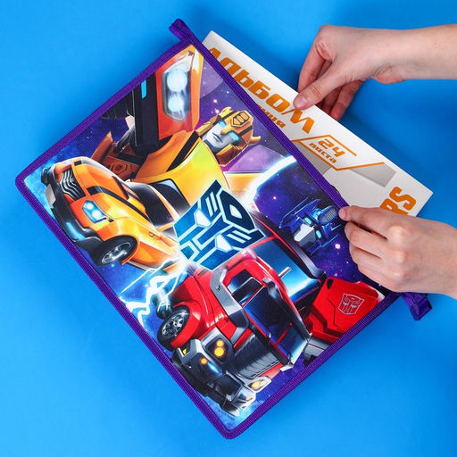 Папка д/тетрадей А4 молния сверху пластик ПМ-А4-29, Трансформеры