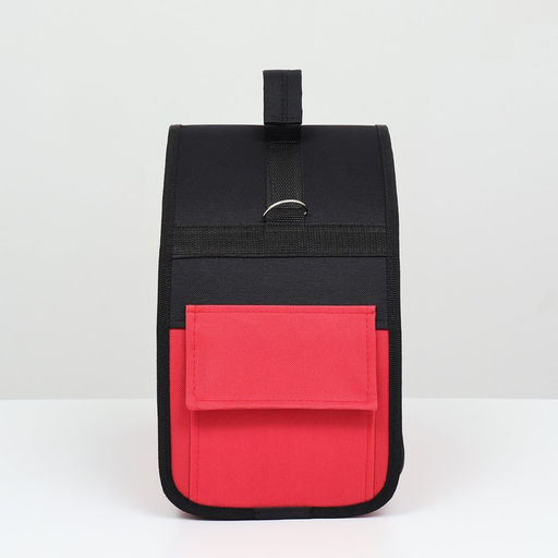 Сумка - переноска для животных, полукруглая с карманоми ПВХ, 37 х 18 х 25 см, красная - Пижон фото 3