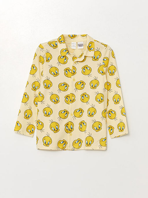 Polo Yaka Tweety Bask?l? K?z Bebek Pijama Tak?m? - Waikiki фото 2