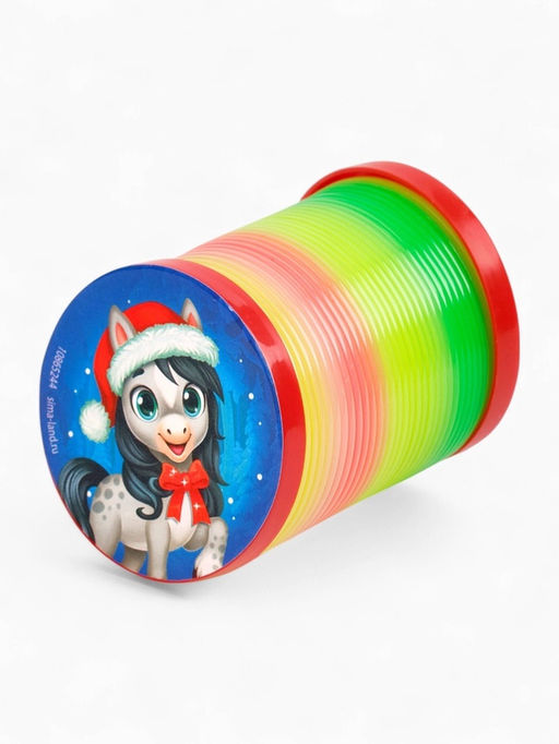 Пружинка радуга Новогодняя лошадь, d=5 см, МИКС - Funny toys фото 12