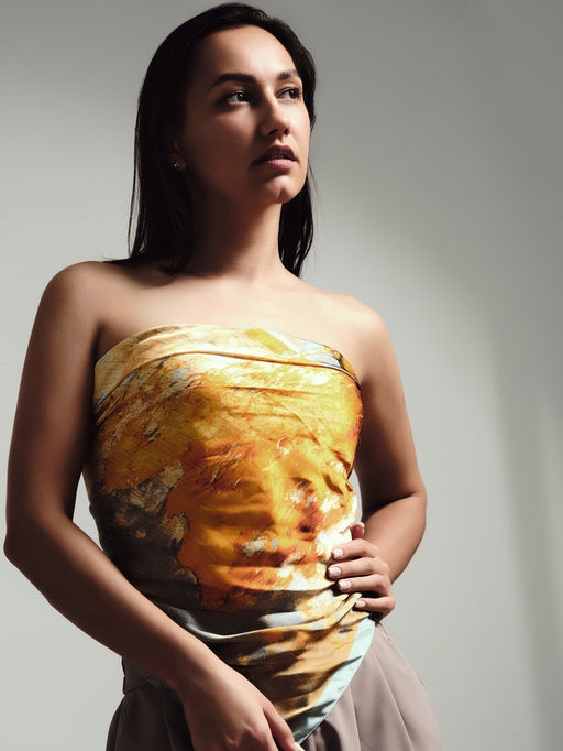 Платок женский MINAKU, размер 70×70 см, оранжевый