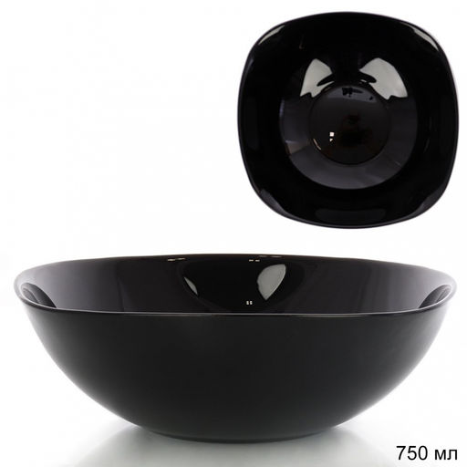 Салатник квадро 750мл 190 мм ЧЕРНЫЙ стеклокерамика арт. BNFW75T (Black), 682230