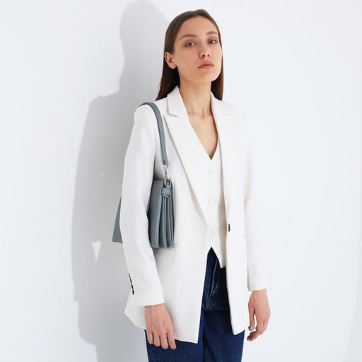 Сумка кросс-боди на молнии, 2 наружных кармана, цвет серо-голубой - Simaland фото 8