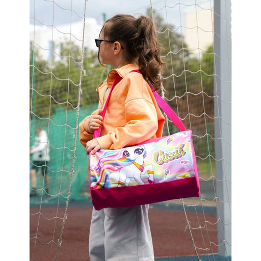 Сумка спортивная на молнии, наружный карман, цвет розовый - NAZAMOK KIDS фото 6