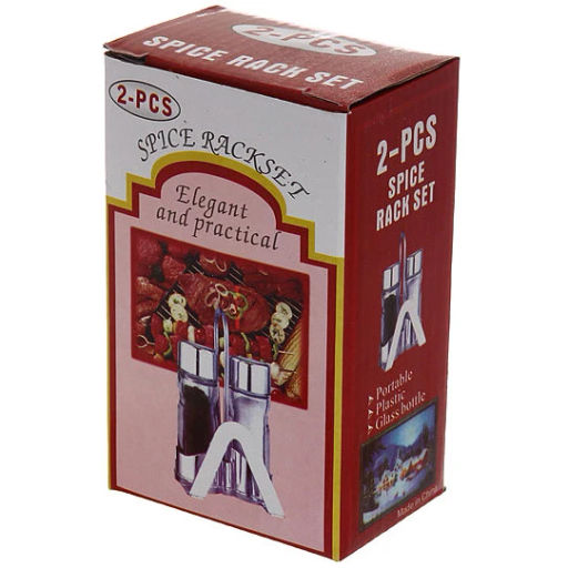Цена за 3 шт. Набор для специй 2 шт (солонка+перечница) на подставке "Экстрахром"