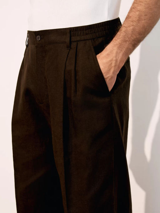 Брюки широкие из смесового льна ZR2605042114-27 / Zarina