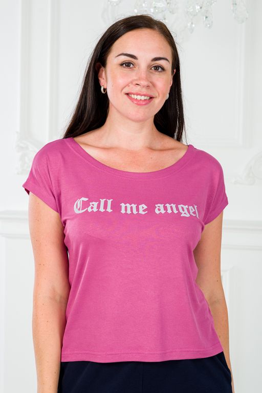Футболка женская из вискозы Лирика брусника Call me angel - Амадэль фото 3