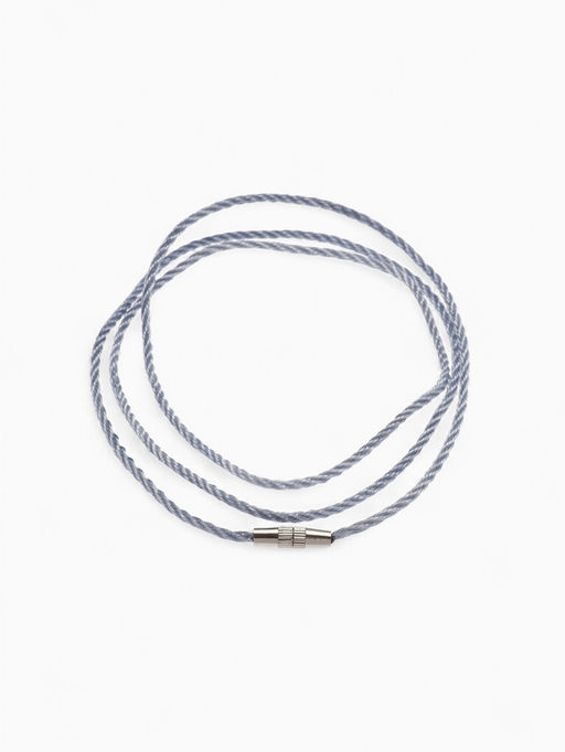 Цена за 2 шт. Шнурок гайтан 60 см d=2 мм, цвет серебряный, винтовой замок серебро