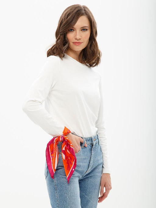 Платок жен. шелк 53х53 SS03-8334-18 - Eleganzza фото 3