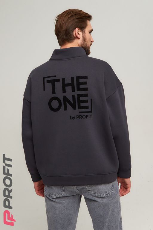 Спортивный мужской свитшот с начесом, цвет антрацит swm.041.004