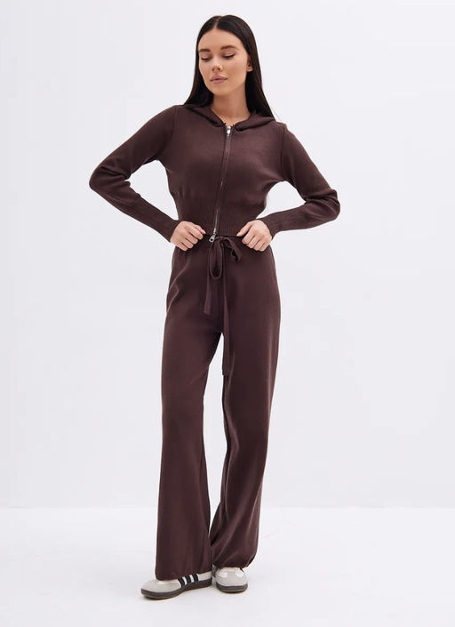K13057 Костюм: брюки и джемпер (вязаный трикотаж) КОРИЧНЕВЫЙ
