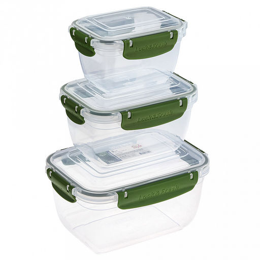 Контейнер для продуктов пластмассовый Мастер набор 3шт: 0,5л, 1л, 1,8л, прямоугольный, с клипсами, воздухонепроницаемый (герметичный), глубокий, съемный силиконовый уплотнитель, подходит для СВЧ (Россия) - Домашняя мода фото 4
