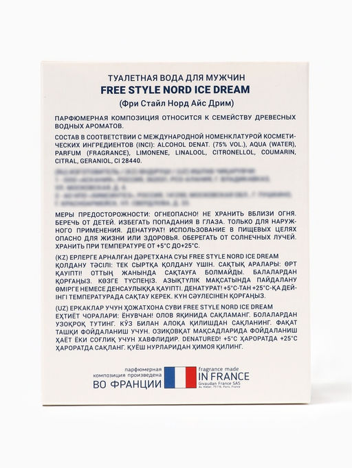 Туалетная вода мужская Free Style Nord Ice Dream, 100 мл