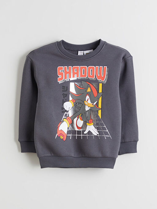 Sonic Bask?l? Erkek ?ocuk Kal?n Sweatshirt