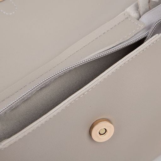 Сумка-мессенджер на клапане, длинный ремень, цвет серый - Simaland фото 3