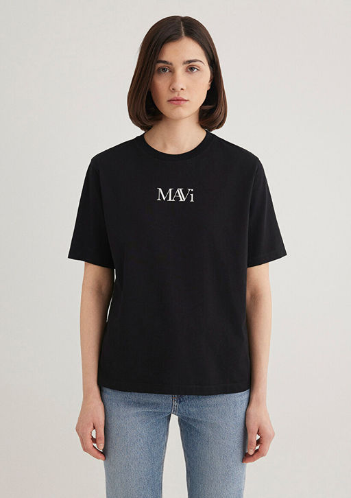Mavi Logo Bask?l? Siyah Tisort  фото 3