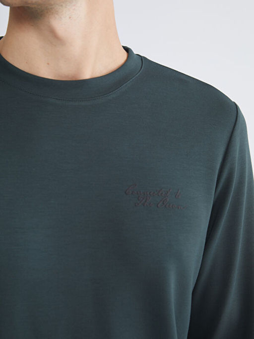 Bisiklet Yaka Erkek Sweatshirt