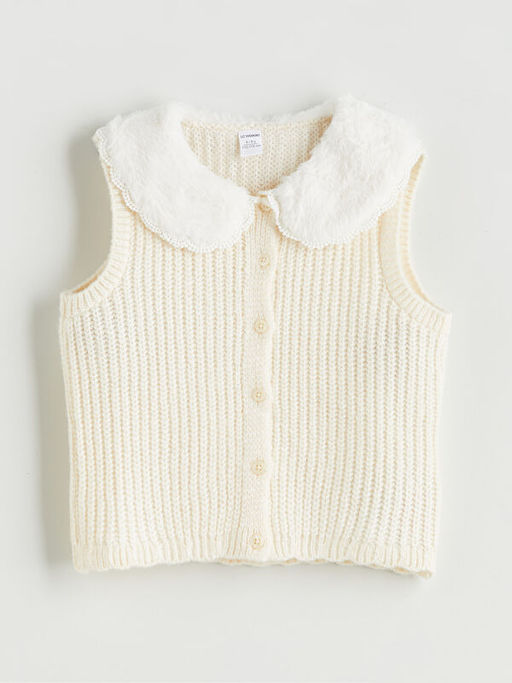 Bebe Yaka K?z ?ocuk Triko Yelek