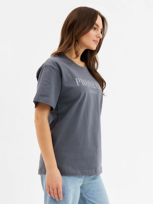 Футболка женская KAFTAN: Prosecco, серая, размер 52-54