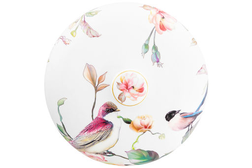 Блинница 26*26*11,5 см "Певчие птички" фарфор NEW BONE CHINA
