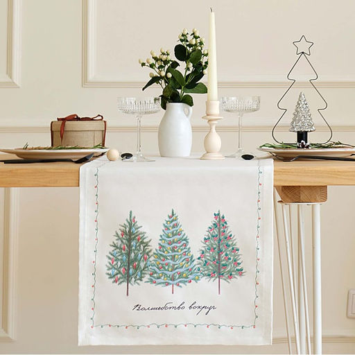 Дорожка новогодняя на стол «Этель» «Сказочный лес» 40×147 ± 5 см, 100% хл, саржа 190 г/м²