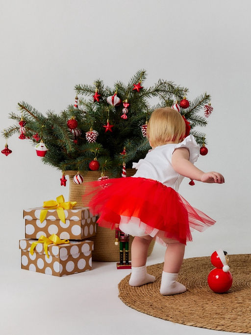 Набор для фотосессии «Крошка Я. Праздничный»: юбка и повязка на голову, красный, рост 62-86